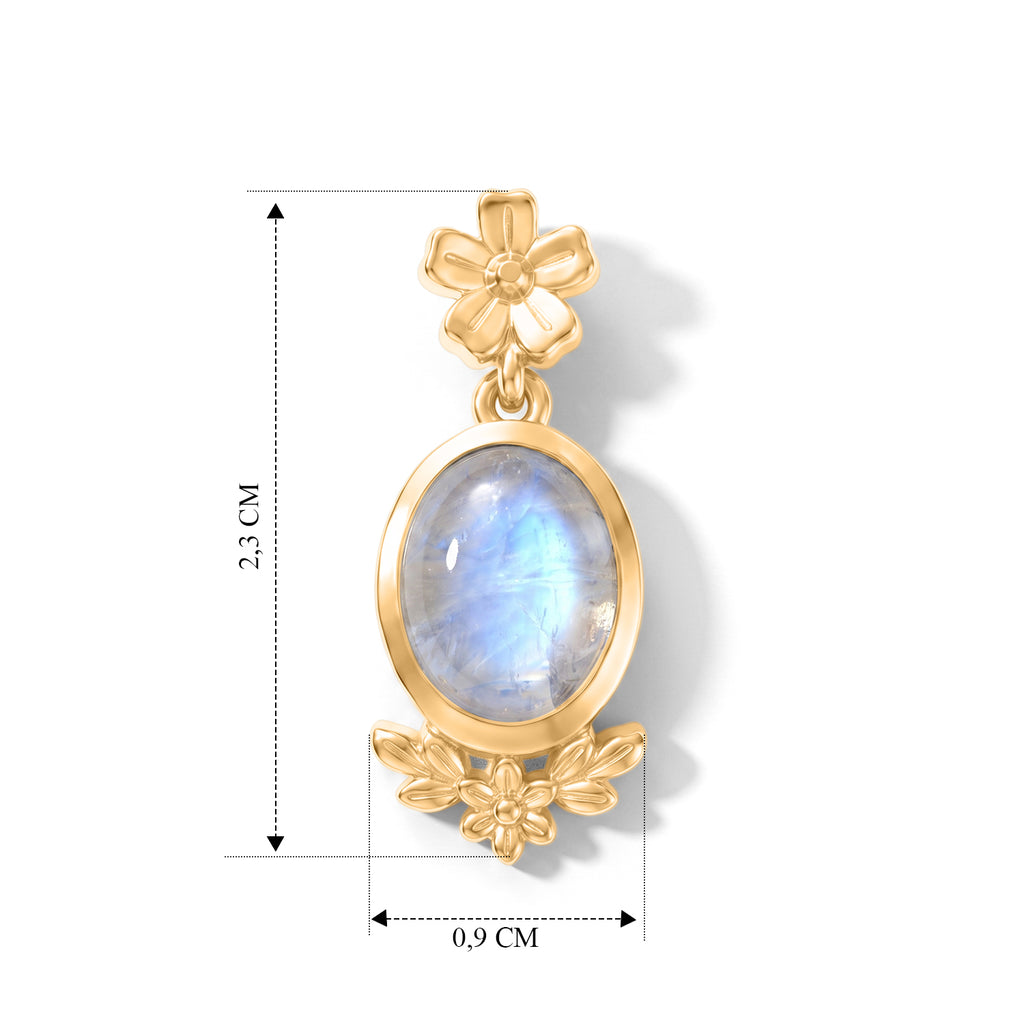 EVER TRUE Regenbogen Mondstein Ohrringe 950 Kupfer ca. 4,58 ct.