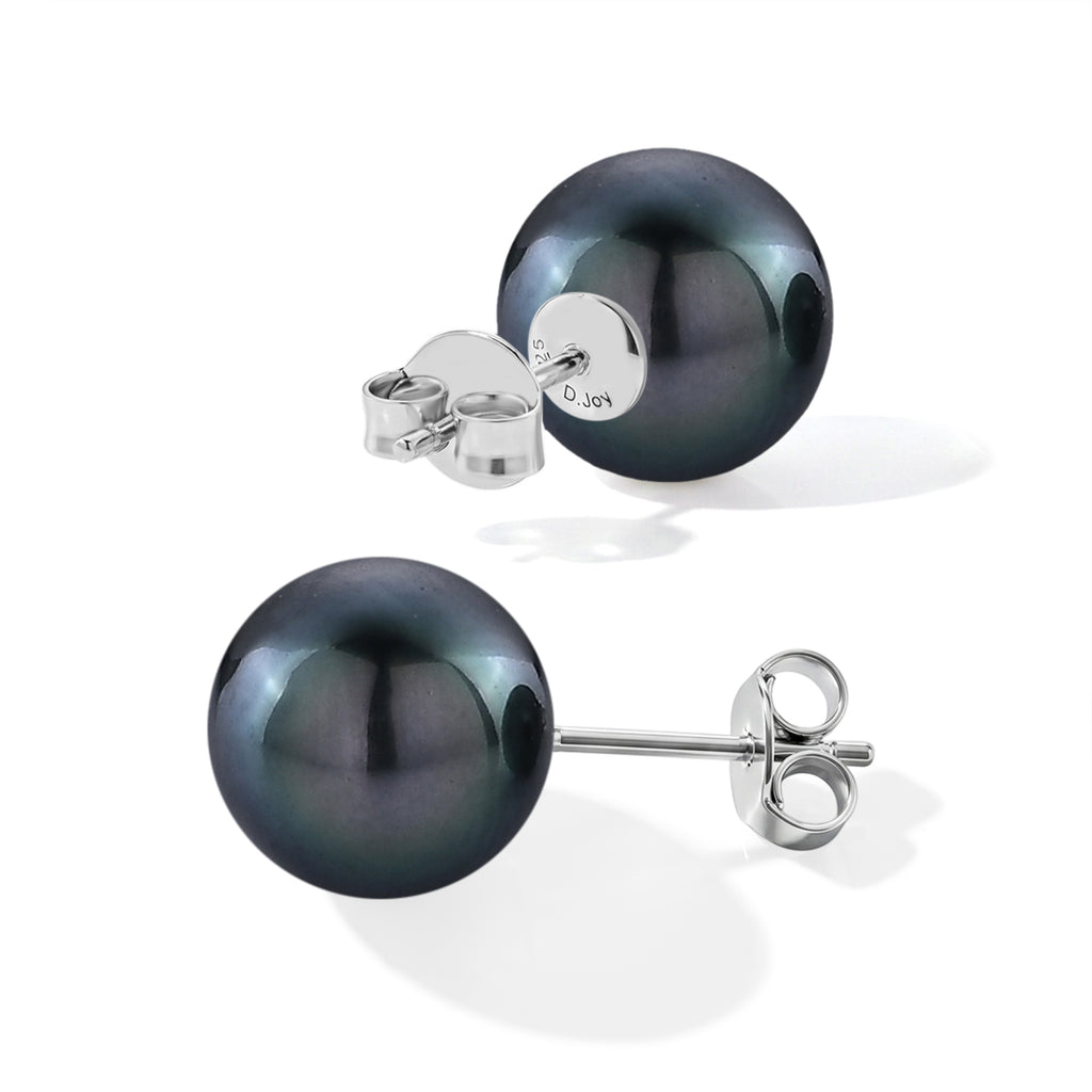 D'Joy Tahiti Perle (8-9 mm) Ohrringe 925 Silber Rhodiniert