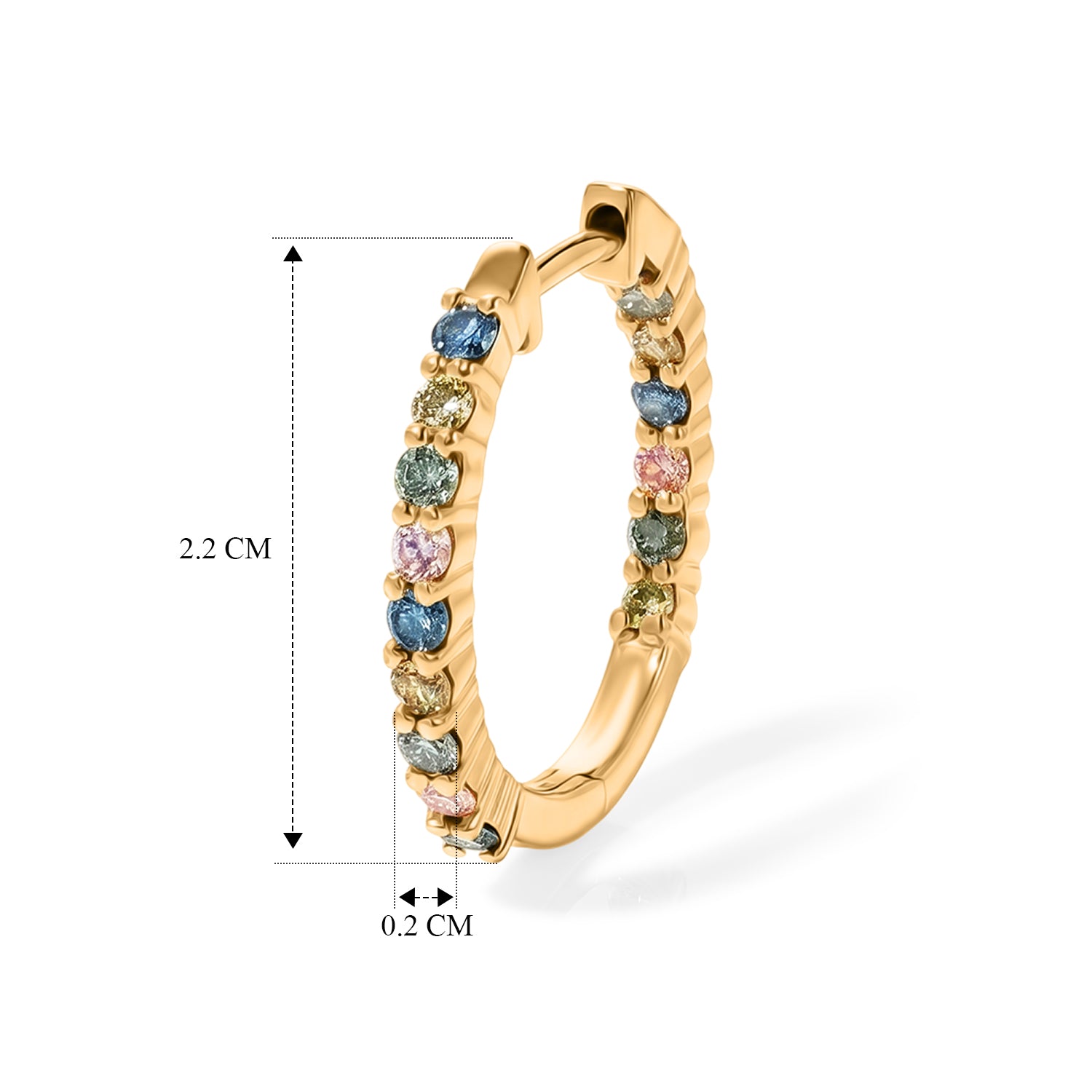 LUXURIANT DIAMOND - Lab Grown Mehrfarbiger Diamant SI Ohrringe 925 Silber 750 Gelbgold vermeil ca. 1.01 ct