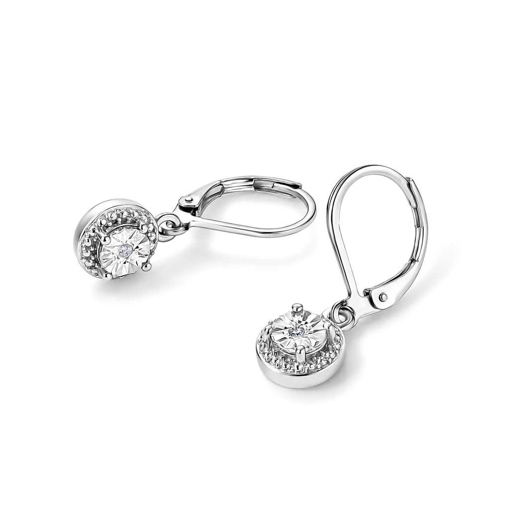 EVER TRUE Weißer Diamant Ohrringe Nickelfreies Messing ca. 0,02 ct.