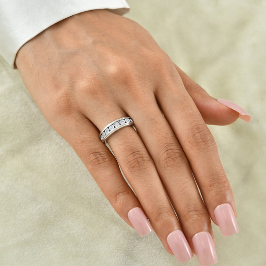 EVER TRUE Weißer Diamant Ring Nickelfreies Messing (Größe 19.00)