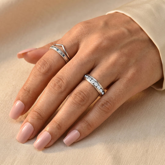 EVER TRUE Weißer Diamant Ring Nickelfreies Messing (Größe 19.00)