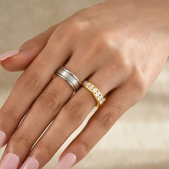 EVER TRUE Weißer Diamant Ring Nickelfreies Messing (Größe 21.00)