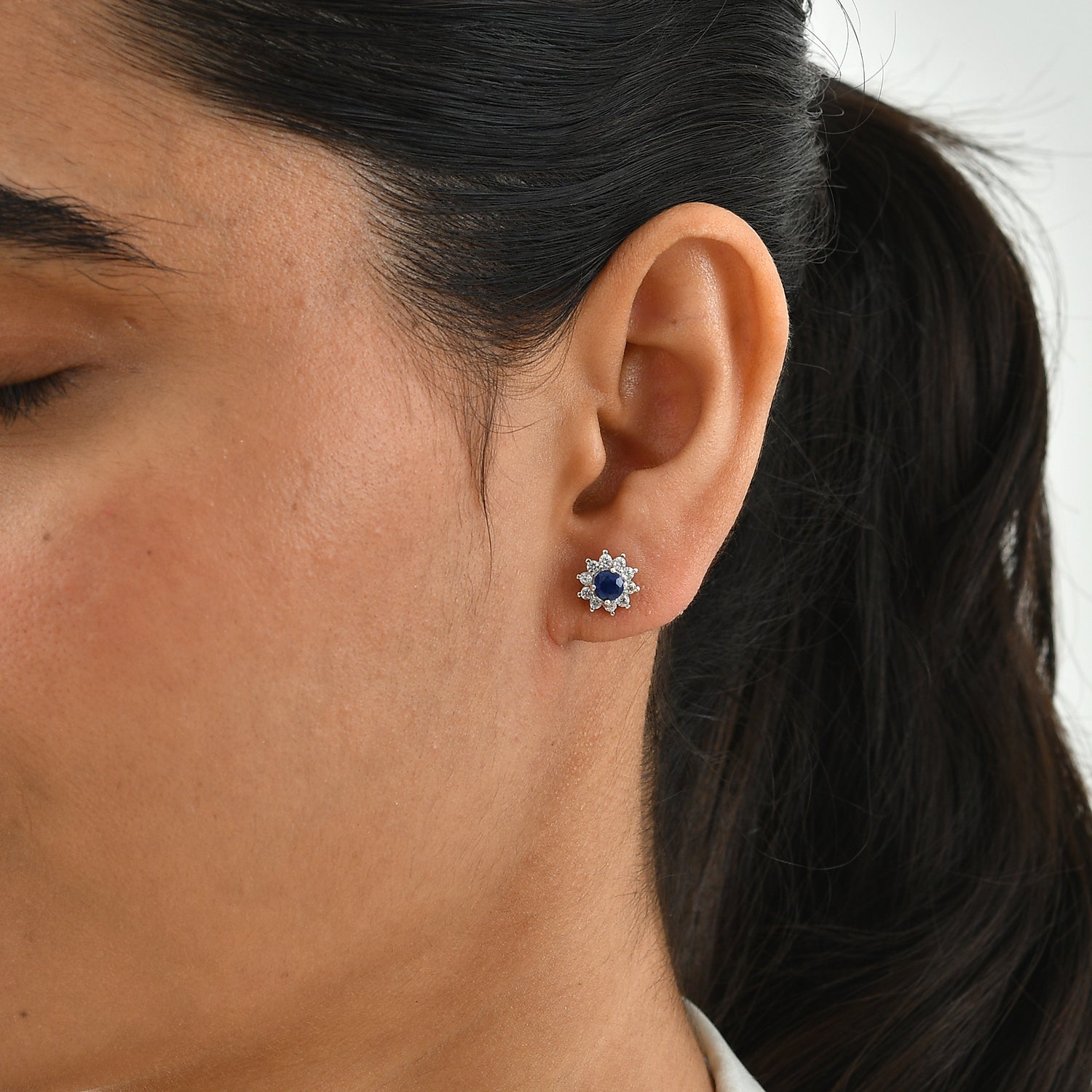 D'Joy Kyanit, Weißer Zirkon Ohrringe 925 Silber Platiniert ca. 1,44 ct.