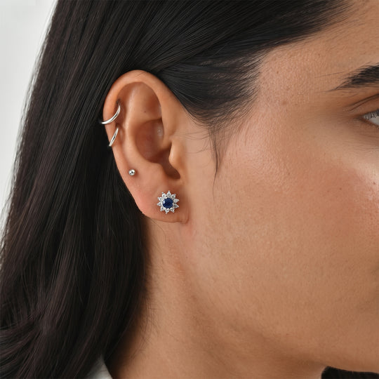 D'Joy Kyanit, Weißer Zirkon Ohrringe 925 Silber Platiniert ca. 1,44 ct.