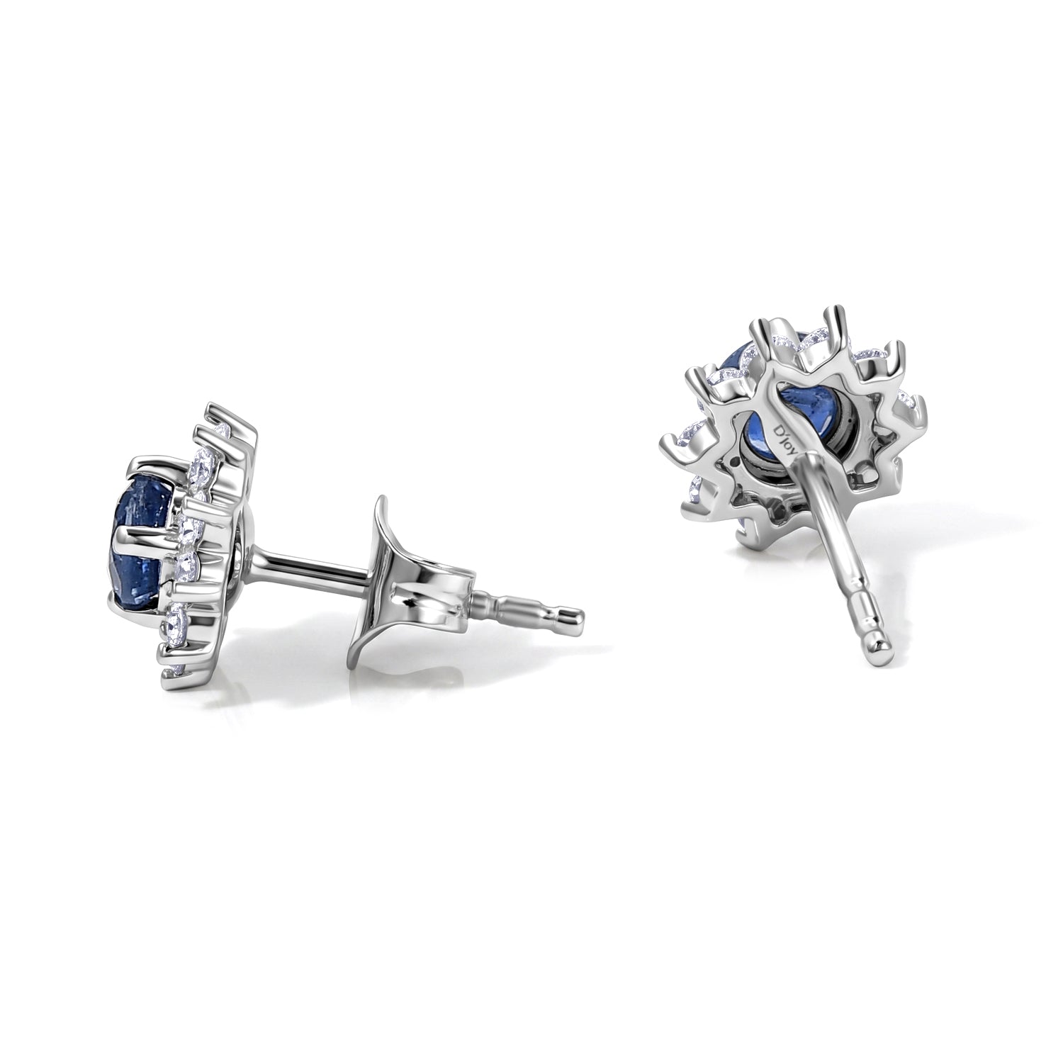 D'Joy Kyanit, Weißer Zirkon Ohrringe 925 Silber Platiniert ca. 1,44 ct.