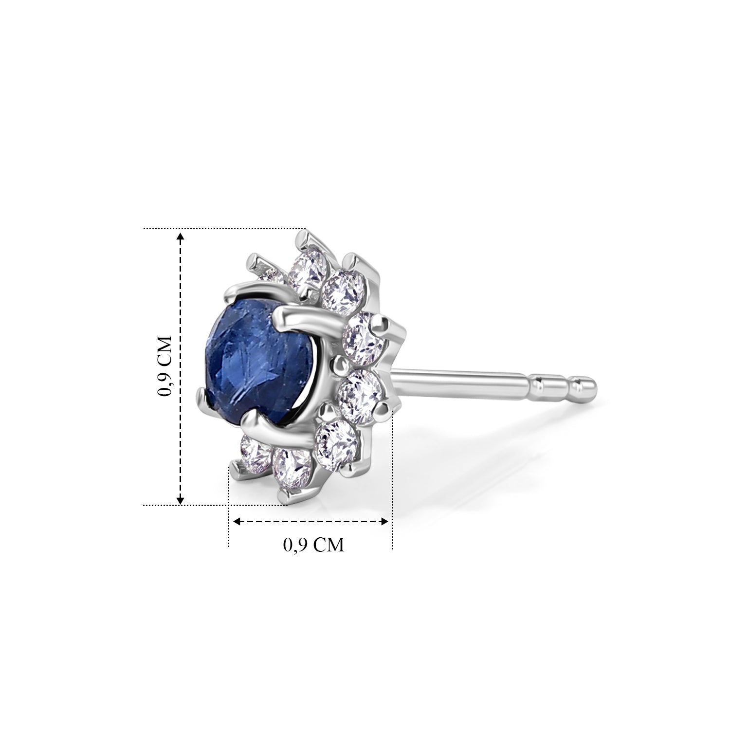 D'Joy Kyanit, Weißer Zirkon Ohrringe 925 Silber Platiniert ca. 1,44 ct.