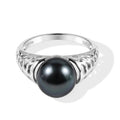 D'Joy Tahiti Perle (10-11 mm) Ring 925 Silber Rhodiniert (Größe 18.00)
