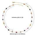D'Joy AA Mehrfarbig Saphir Halskette ca. 60 cm 925 Silber 750 Gelbgold vermeil ca. 35,00 ct.