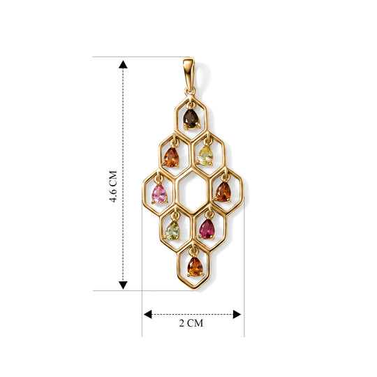 EVER TRUE AA Mehrfarbig-Turmalin Anhänger 950 Kupfer ca. 1.30 ct