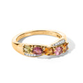 EVER TRUE AA Mehrfarbig-Turmalin, Weißer Zirkon Ring 950 Kupfer (Größe 17.00) ca. 0,92 ct