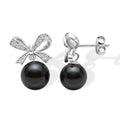 D'Joy Tahiti Perle, Moissanit Ohrringe 925 Silber Rhodiniert 0.19 ct