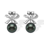 D'Joy Tahiti Perle, Moissanit Ohrringe 925 Silber Rhodiniert 0.19 ct