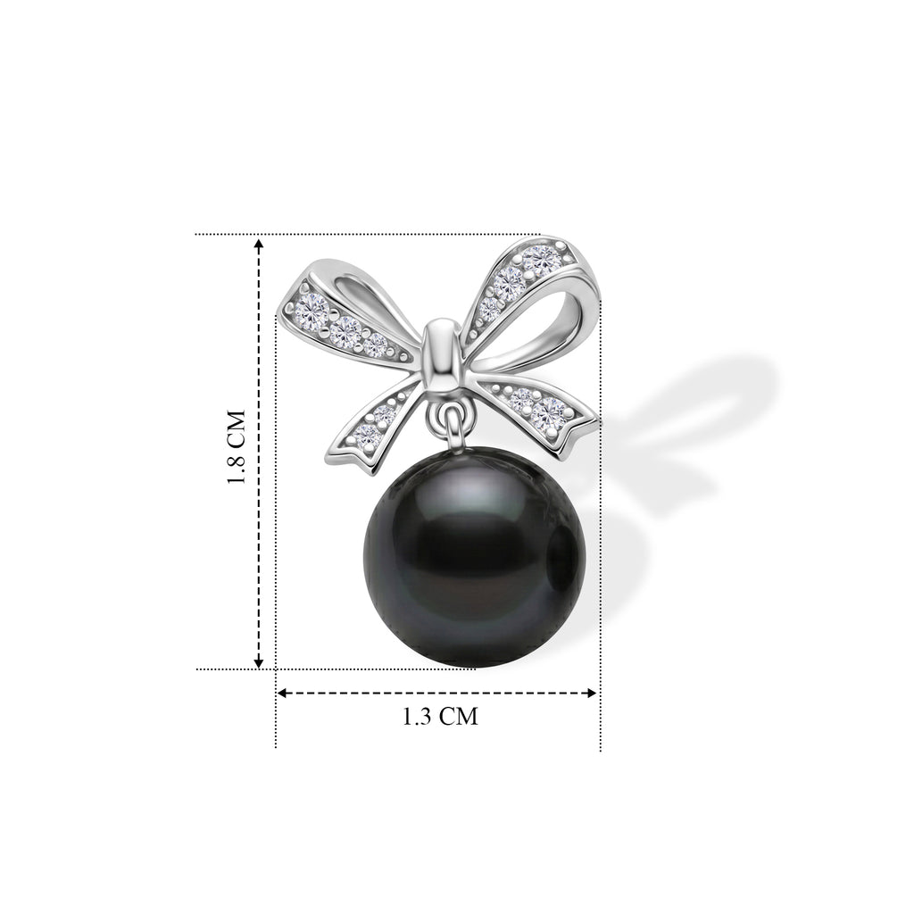 D'Joy Tahiti Perle, Moissanit Ohrringe 925 Silber Rhodiniert 0.19 ct