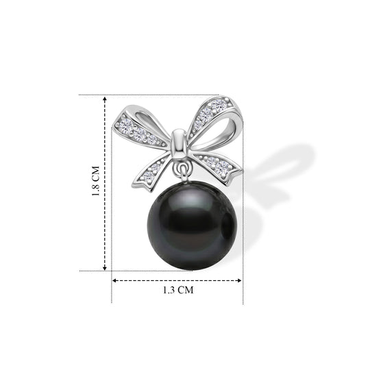 D'Joy Tahiti Perle, Moissanit Ohrringe 925 Silber Rhodiniert 0.19 ct