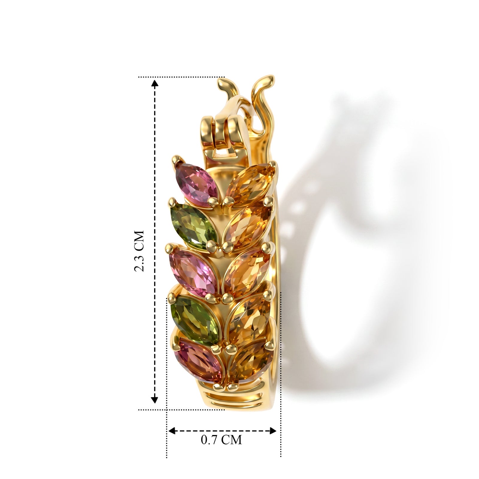 EVER TRUE AA Mehrfarbig-Turmalin Ohrringe Reine Bronze ca. 1.68 ct