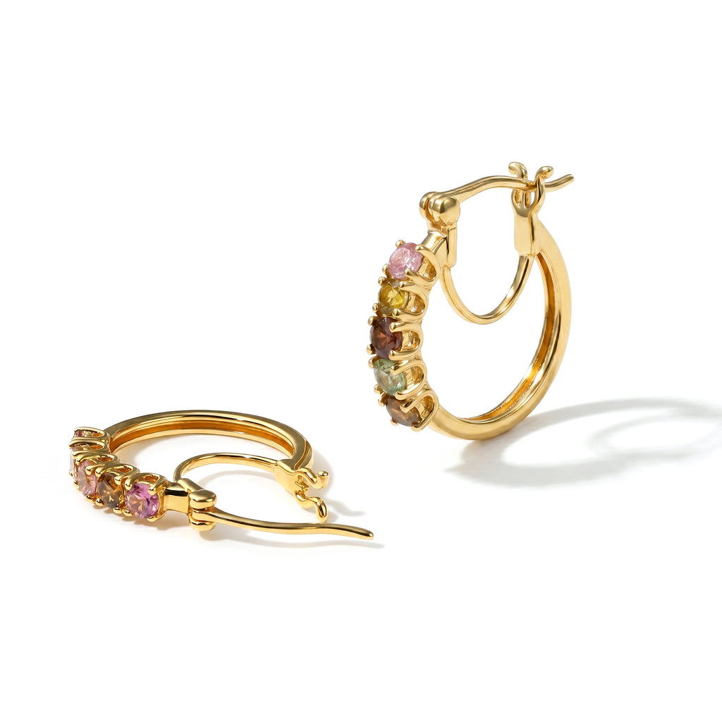 EVER TRUE AA Mehrfarbig-Turmalin Ohrringe Reine Bronze ca. 1,17 ct.