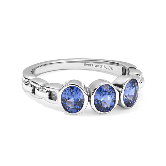 EVER TRUE Tansanit Ring 316L Edelstahl (Größe 21.00) ca. 1,04 ct