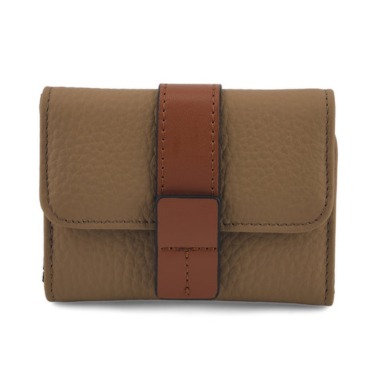 Echtleder-Kartenetui, RFID-Schutz und 12 Kartenfächer, 10 x 8 x 2 cm, Grau