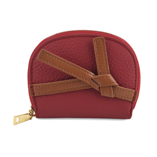 Leder Kartenetui mit RFID Schutz und Reißverschlussfach 10.5 x 8.5 x 2.5 cm Orange