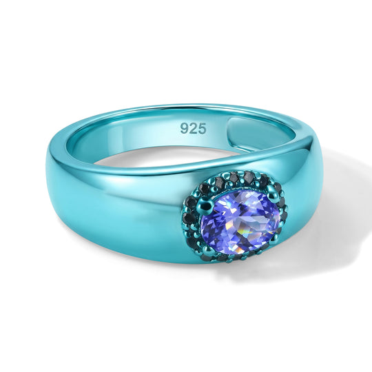 D'Joy AA Tansanit, Blauer Diamant Ring 925 Silber Platiniert (Größe 20.00) ca. 0,77 ct