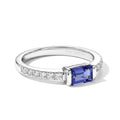EverTrue Tansanit und Zirkon Ring, 950 Kupfer mit Platin E-Beschichtung - 0,79 ct.