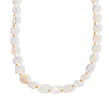D'Joy AAA Natürlicher, äthiopischer Welo Opal Halskette ca. 60 cm 925 Silber 750 Gelbgold vermeil ca. 45,00 ct.