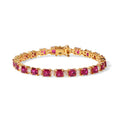 D'Joy AAA Lab Grown Rubin, Moissanit Armband ca. 18 cm 925 Silber 750 Gelbgold vermeil ca. 21,42 ct.