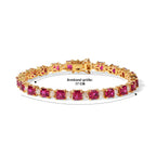 D'Joy AAA Lab Grown Rubin, Moissanit Armband ca. 18 cm 925 Silber 750 Gelbgold vermeil ca. 21,42 ct.