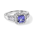 D'Joy AA Tansanit, Moissanit Ring 925 Silber Rhodiniert (Größe 17.00) ca. 1,61 ct