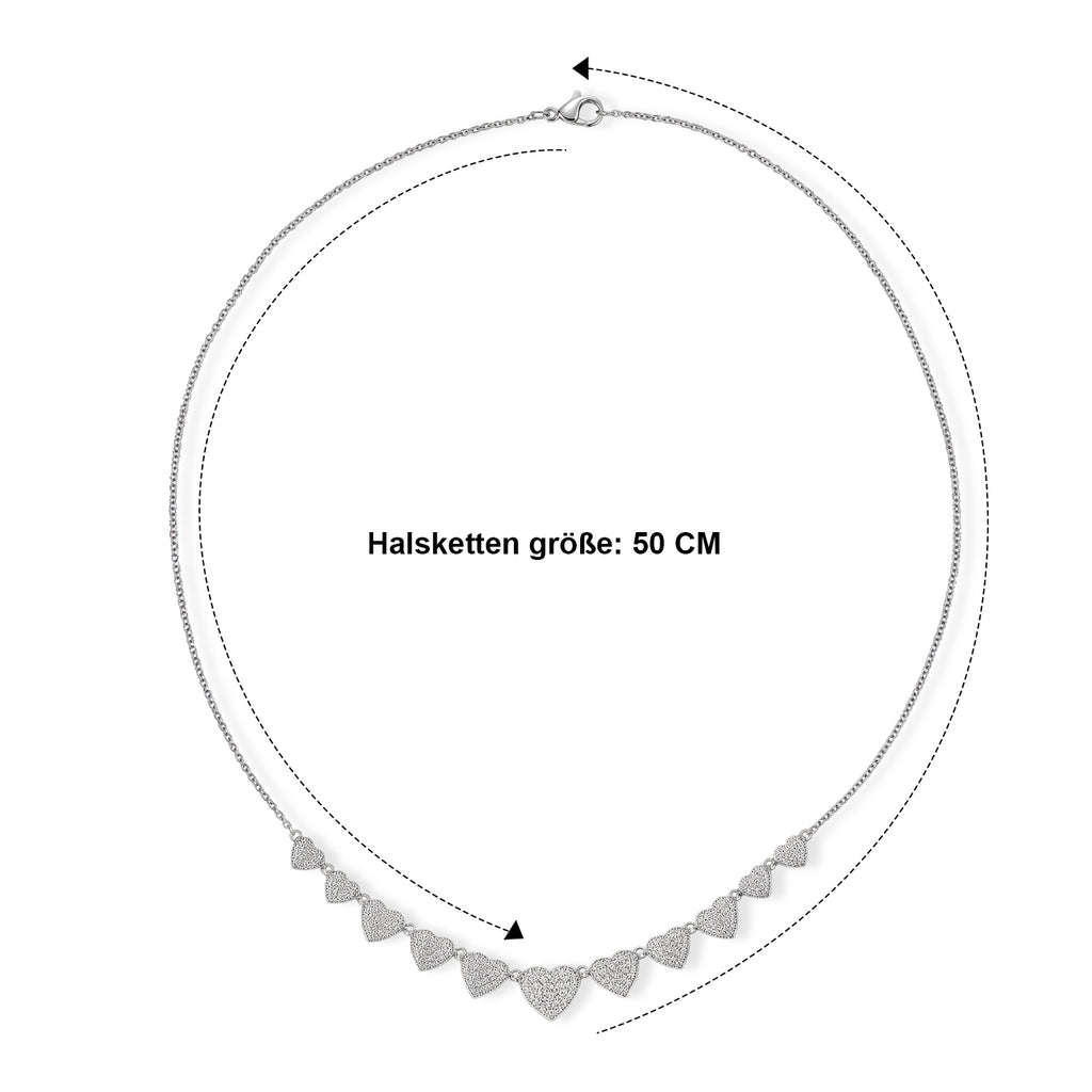 EVER TRUE Weißer Diamant Halskette ca. 50 cm Nickelfreies Messing ca. 0,03 ct.
