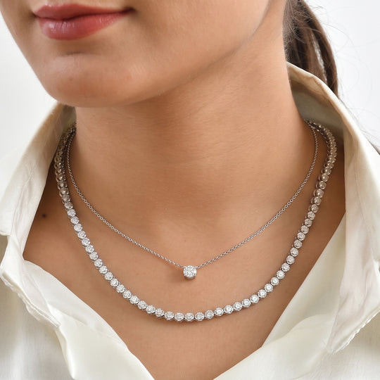 EVER TRUE Blauer Diamant Halskette ca. 50 cm Nickelfreies Messing ca.
