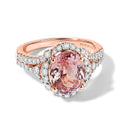 D'Joy AA Martha Rocha Kunzite, Moissanit Ring 925 Silber 750 Roségold vermeil (Größe 17.00) ca. 4,03 ct