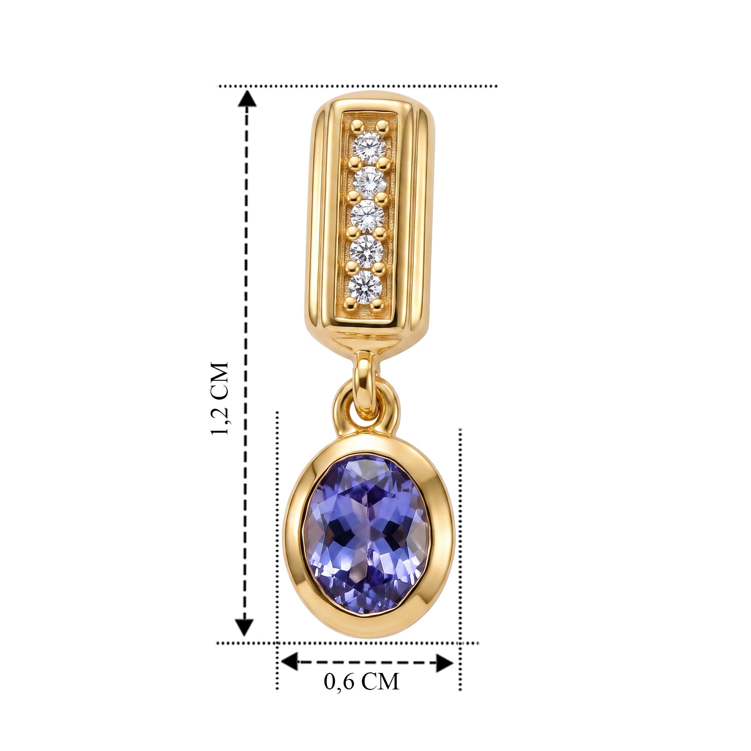 EVER TRUE AA Tansanit, Weißer Zirkon Ohrringe 950 Kupfer ca. 0.79 ct
