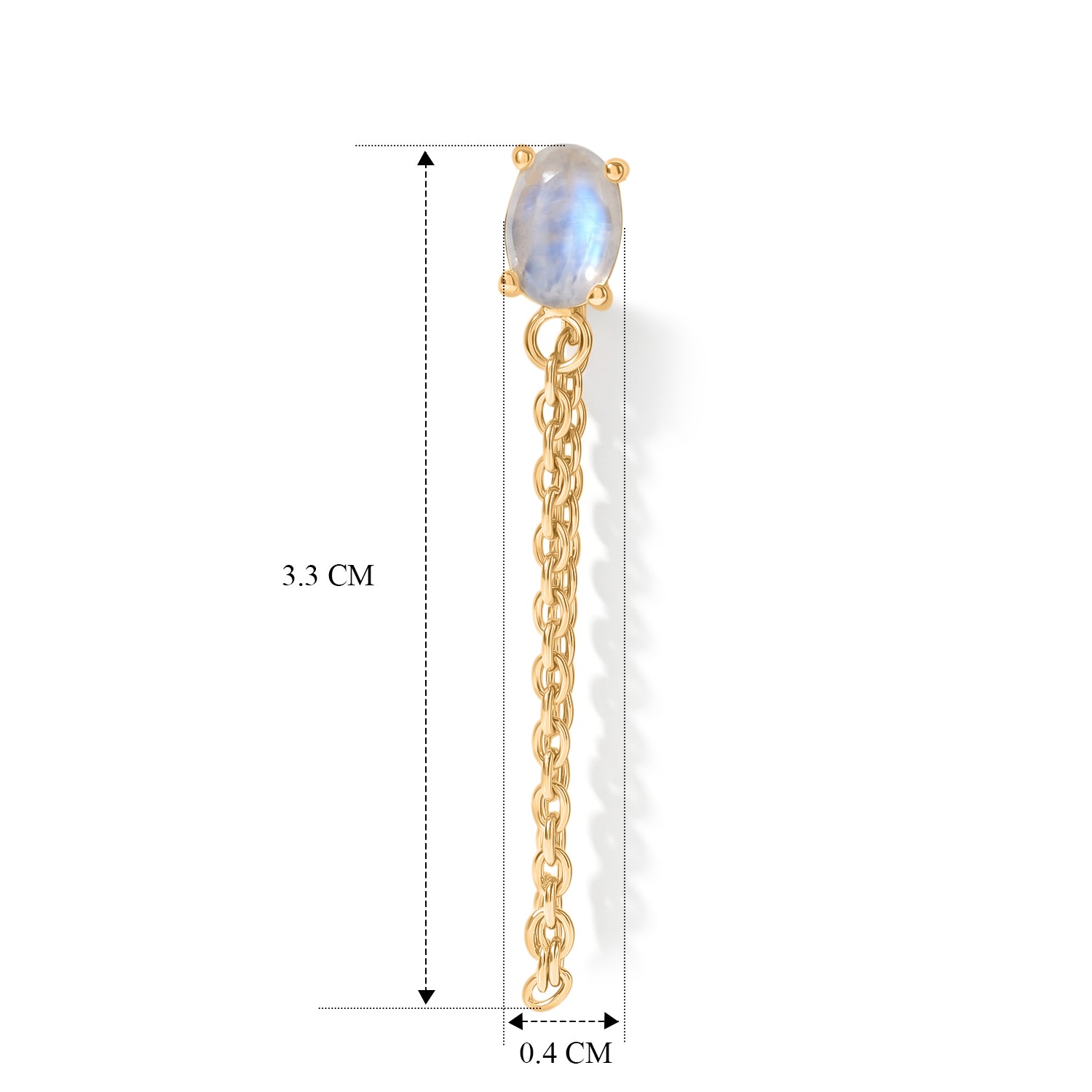 D'Joy Regenbogen Mondstein Ohrringe 925 Silber Gold ca. 1.16 ct