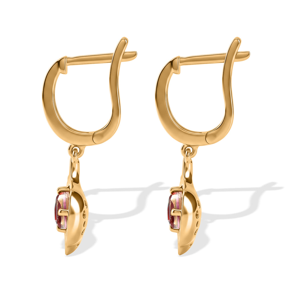 EVER TRUE Rubin-Feuer-Triplett-Quarz Ohrringe 950 Kupfer ca. 2,26 ct.