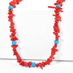 EVER TRUE Koralle, Magnesit Halskette ca. 45 cm 316L Edelstahl Gold ca. 90,00 ct.