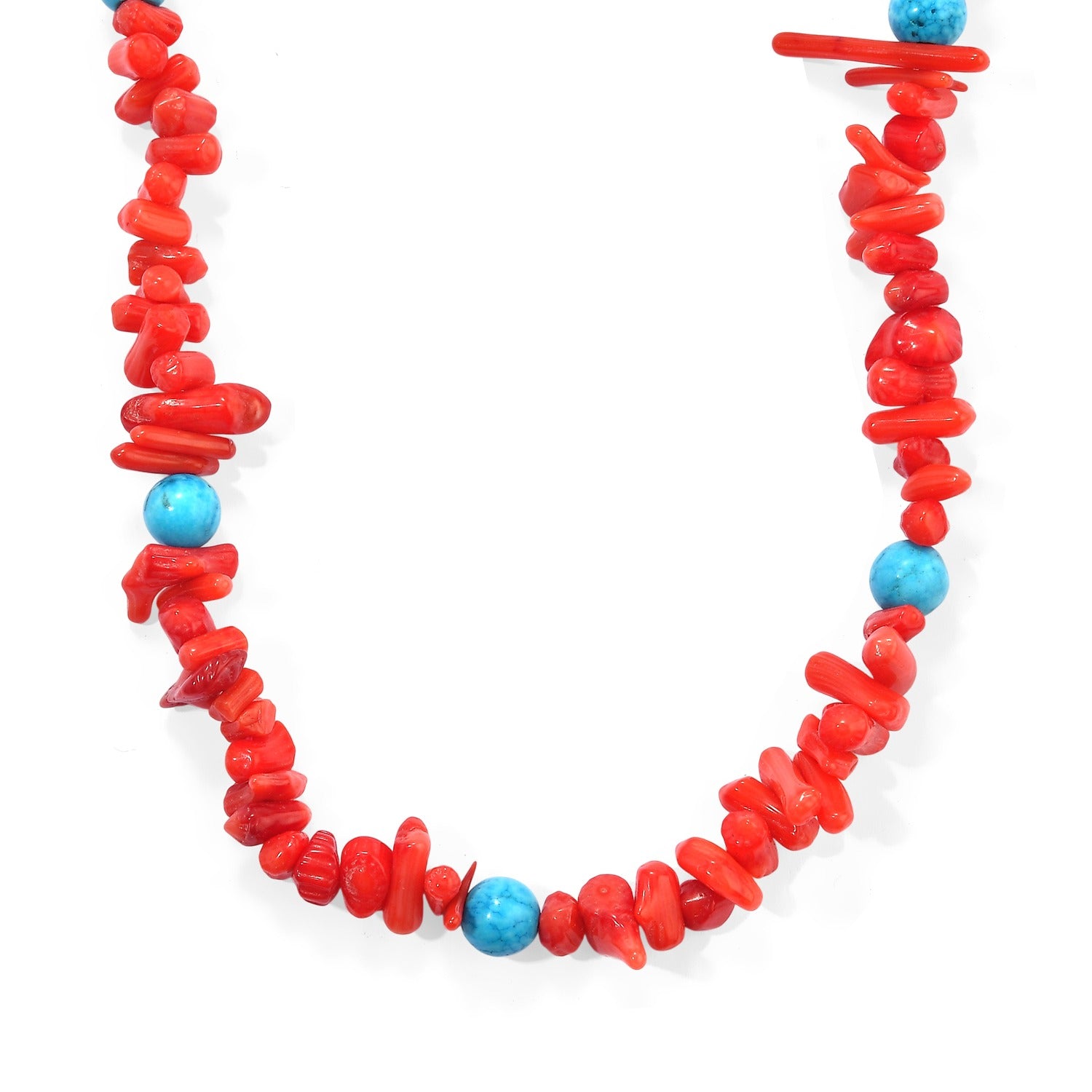 EVER TRUE Koralle, Magnesit Halskette ca. 45 cm 316L Edelstahl Gold ca. 90,00 ct.