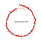 EVER TRUE Koralle, Magnesit Halskette ca. 45 cm 316L Edelstahl Gold ca. 90,00 ct.