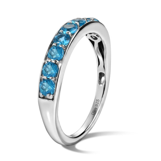 D'Joy Neon Apatit Ring 925 Silber Rhodiniert (Größe 21.00) ca. 0,88 ct