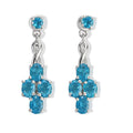 D'Joy Neon Apatit Ohrringe 925 Silber Rhodiniert ca. 1,43 ct.