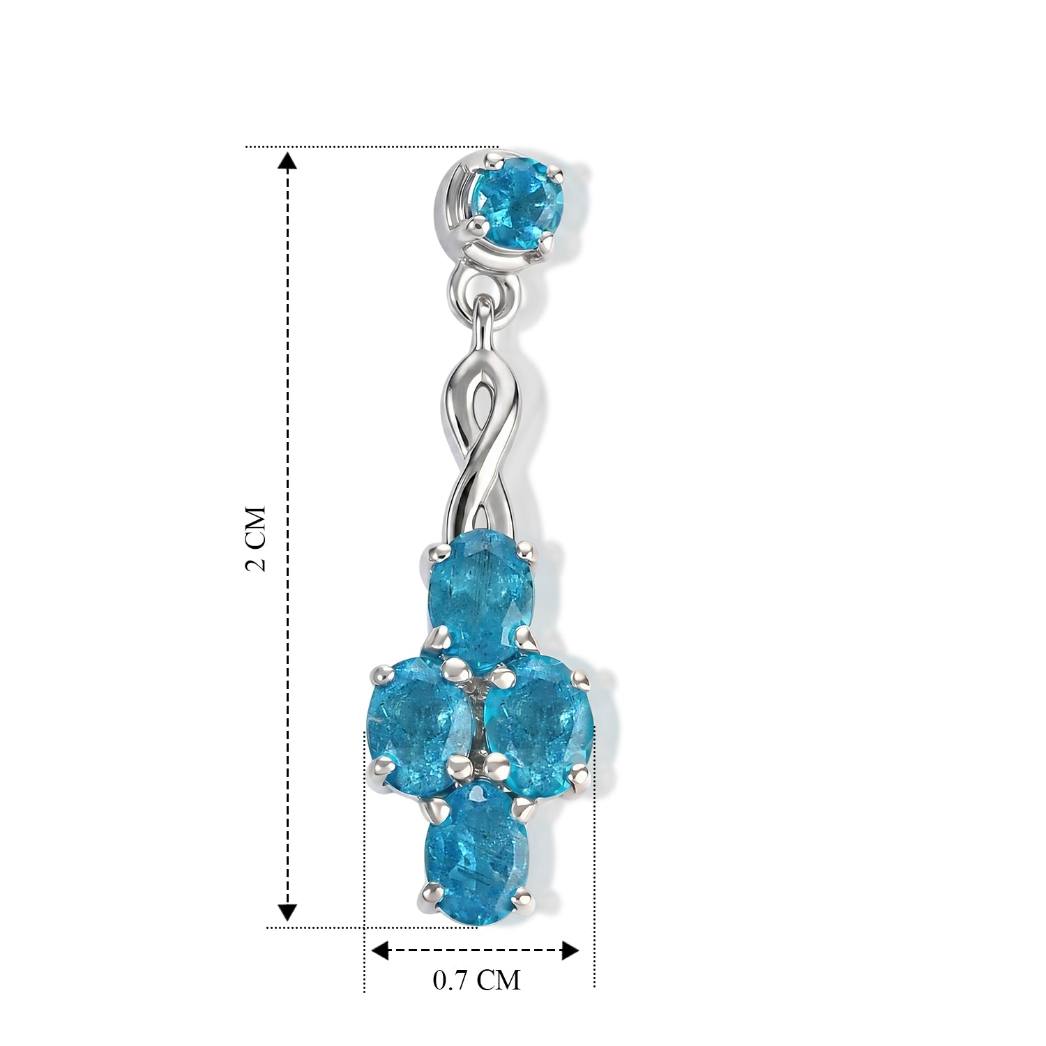 D'Joy Natürlicher Neon-Apatit Ohrringe 925 Silber Rhodiniert ca. 1.43 ct