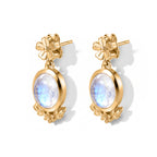 EVER TRUE Regenbogen Mondstein Ohrringe 950 Kupfer ca. 4,30 ct.
