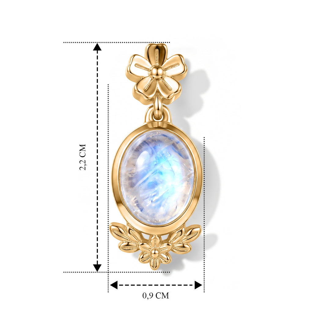 EVER TRUE Regenbogen Mondstein Ohrringe 950 Kupfer ca. 4,30 ct.