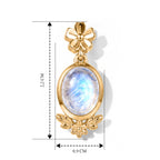 EVER TRUE Regenbogen Mondstein Ohrringe 950 Kupfer ca. 4,30 ct.