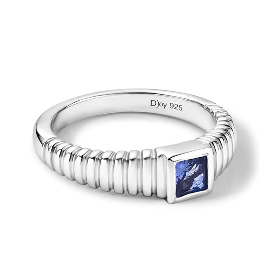 D'Joy Tansanit Ring 925 Silber Rhodiniert (Größe 17.00) ca. 0,38 ct
