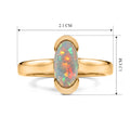 D'Joy AA Natürlicher, äthiopischer Welo Opal Ring 925 Silber 750 Vergoldet (Größe 18.00) ca. 0,96 ct
