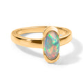 D'Joy AA Natürlicher, äthiopischer Welo Opal Ring 925 Silber 750 Vergoldet (Größe 18.00) ca. 0,96 ct