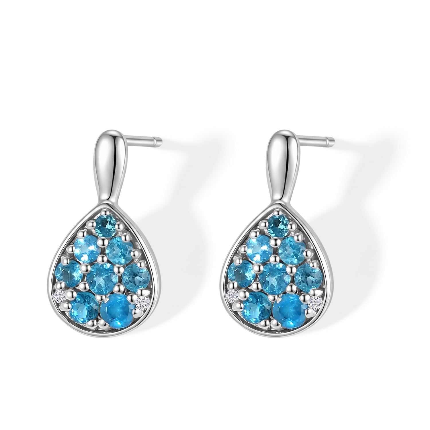 D'Joy Natürlicher Neon-Apatit Ohrringe 925 Silber Rhodiniert ca. 0.94 ct