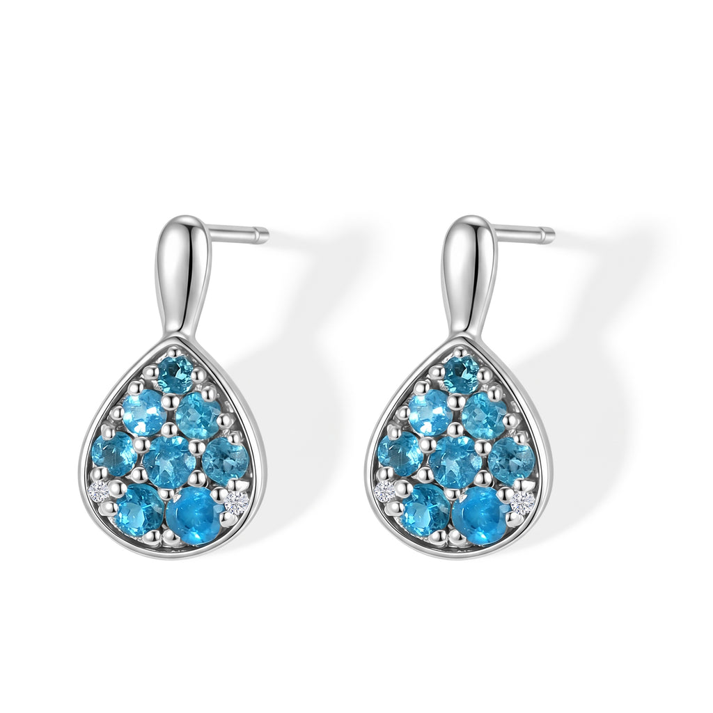 D'Joy Neon Apatit Ohrringe 925 Silber Rhodiniert ca. 0,94 ct.